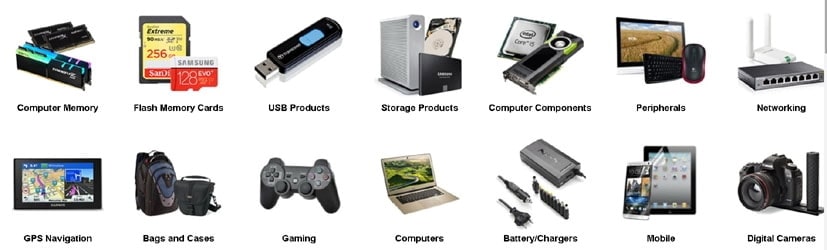 Computer peripherals Laptops Memory Digital cameras Gaming mobile and more
